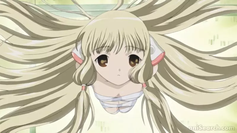 Chobits Anime mit Chi in ihrem charakteristischen weißen Outfit Chobits Anime mit Chi in ihrem charakteristischen weißen Outfit