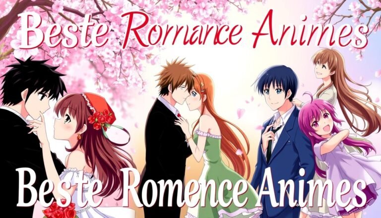 Collage der besten Romance Animes mit Paaren aus verschiedenen Serien