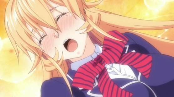 Erina Nakiri kostet ein Gericht mit ekstatischem Gesichtsausdruck Erina Nakiri kostet ein Gericht mit ekstatischem Gesichtsausdruck