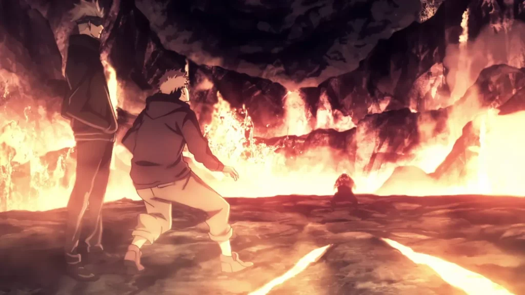 Jujutsu Kaisen Domain Expansion Kampfszene mit spektakulären Effekten Jujutsu Kaisen Domain Expansion Kampfszene mit spektakulären Effekten