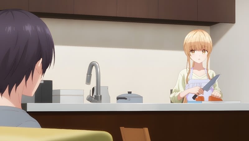 Mahiru kocht für Amane in einer häuslichen Szene aus The Angel Next Door Spoils Me Rotten Mahiru kocht für Amane in einer häuslichen Szene aus The Angel Next Door Spoils Me Rotten