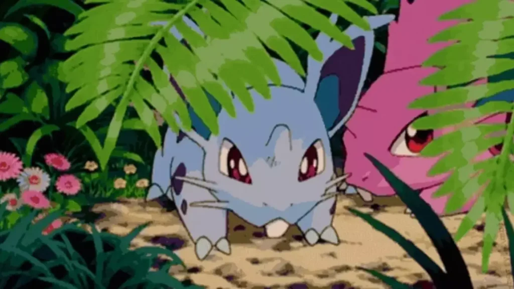 Shiny Nidoran im Pokémon Anime erste Generation bevor Shinys offiziell existierten